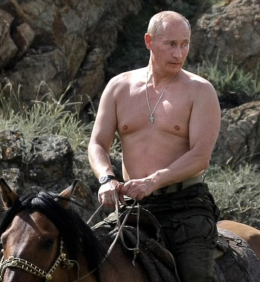 Vladimir Putin on horseback