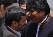 Mahmoud Ahmadinejad and Bolivian President Evo Morales