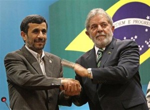 Ahmadinejad and Luiz Inacio Lula da Silva